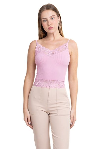 Top rib escote encaje sold by Shasa