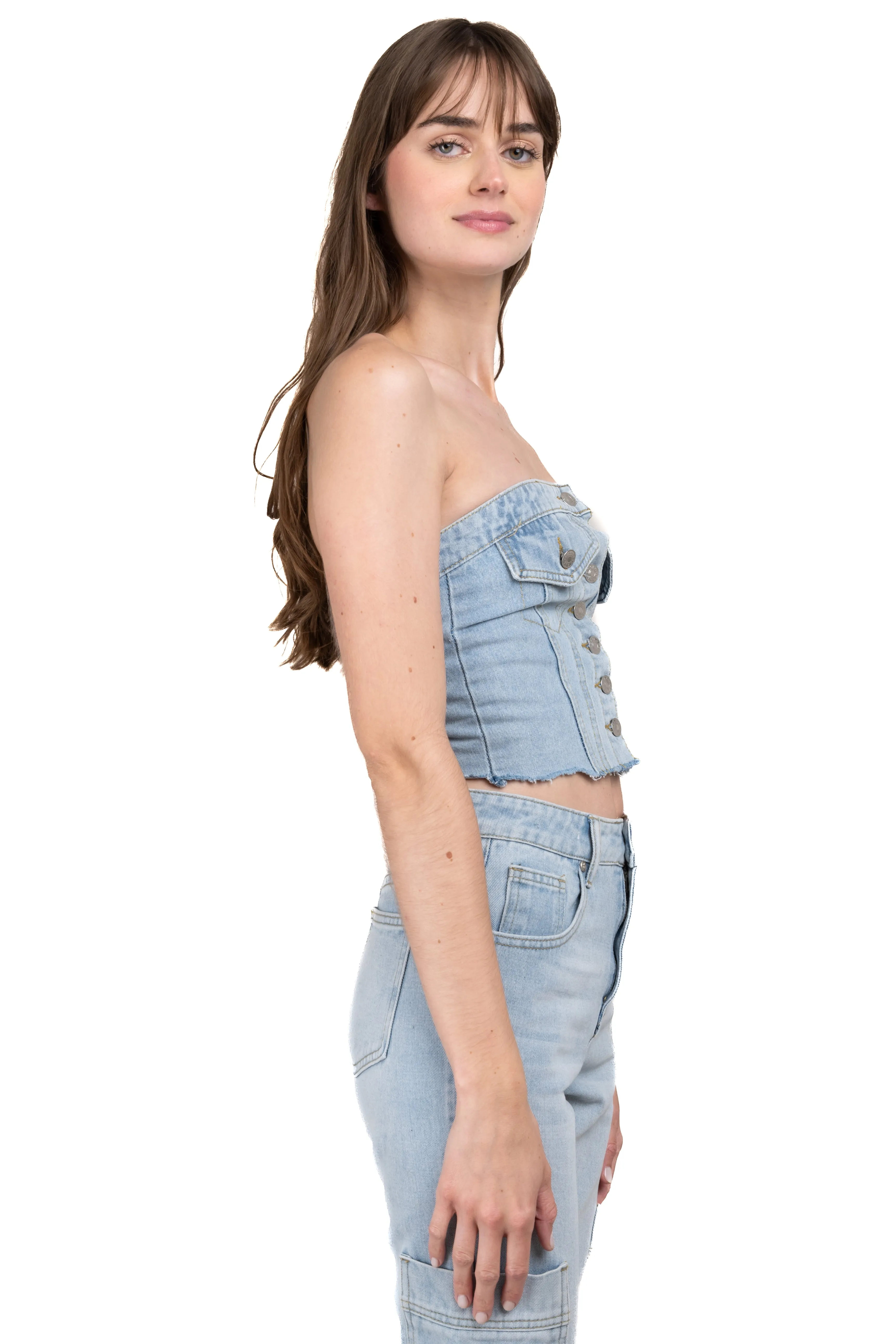 Top bustier denim strapless sold by Shasa product image thumbnail 3