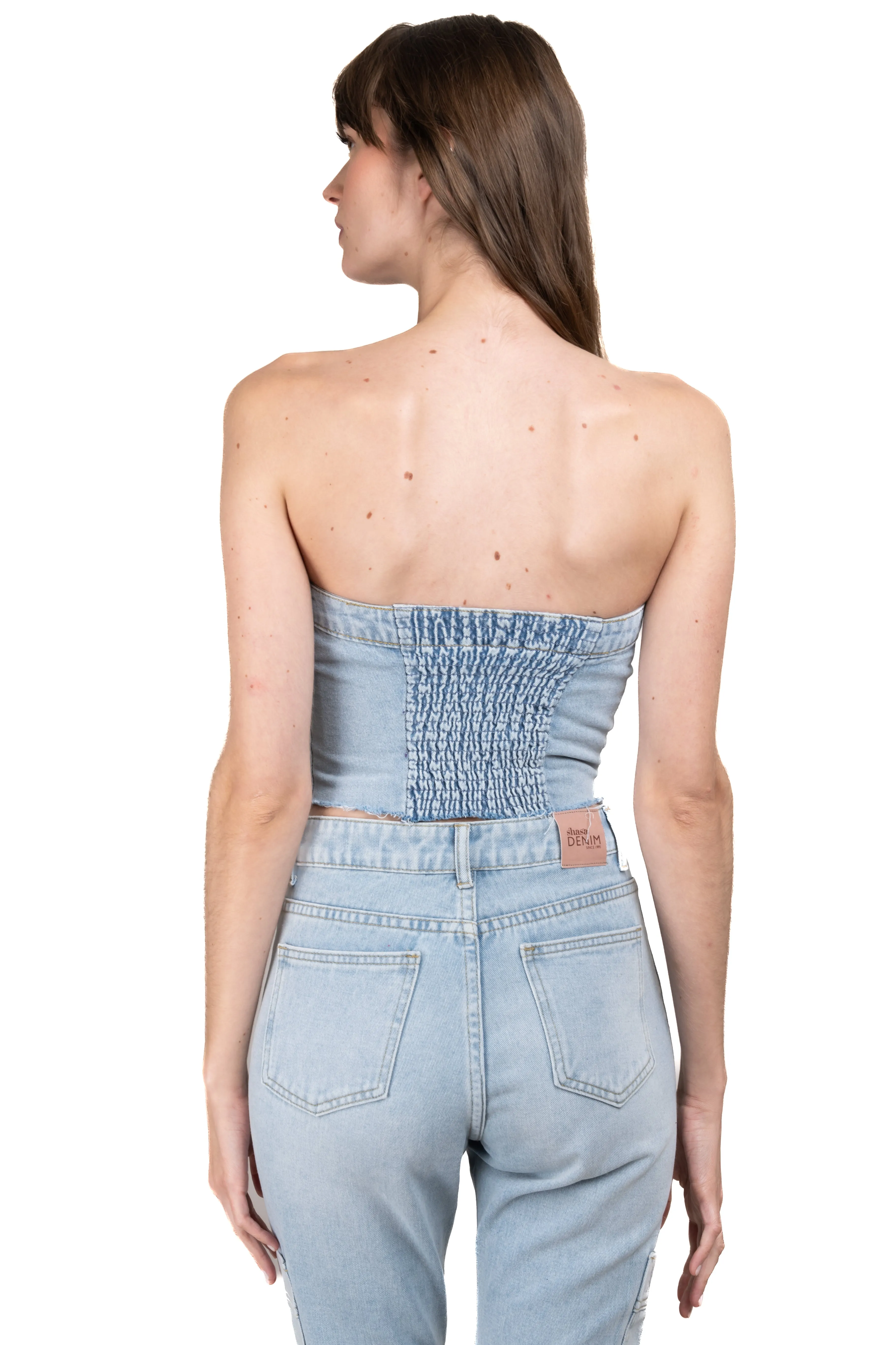 Top bustier denim strapless sold by Shasa product image thumbnail 4