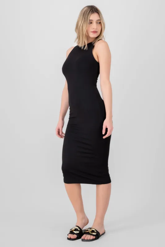 Vestido midi doble tela sold by Shasa