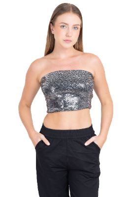 Top strapless brillos tornasol sold by Shasa