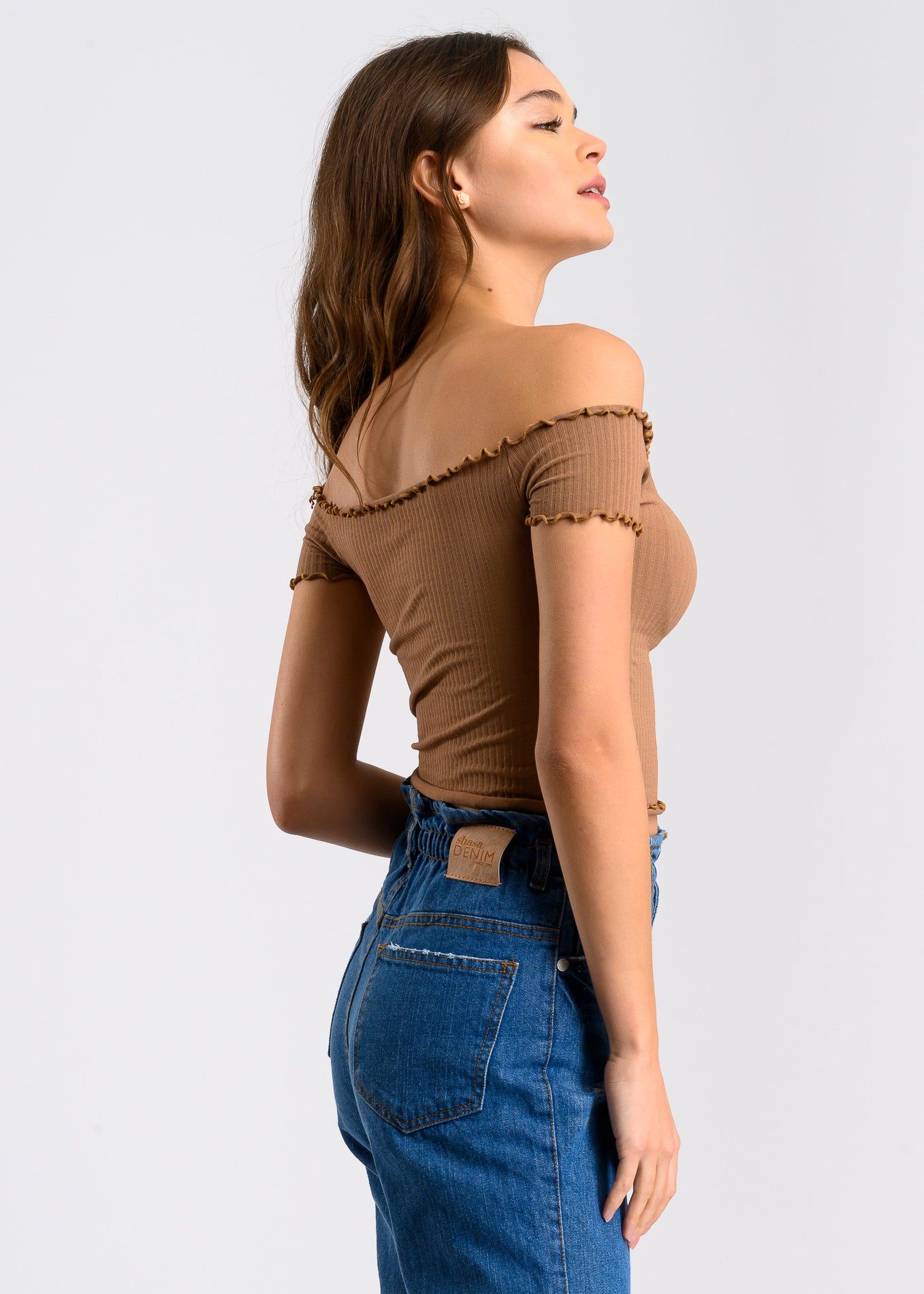 Top acanalado hombros descubiertos sold by Shasa product image thumbnail 3