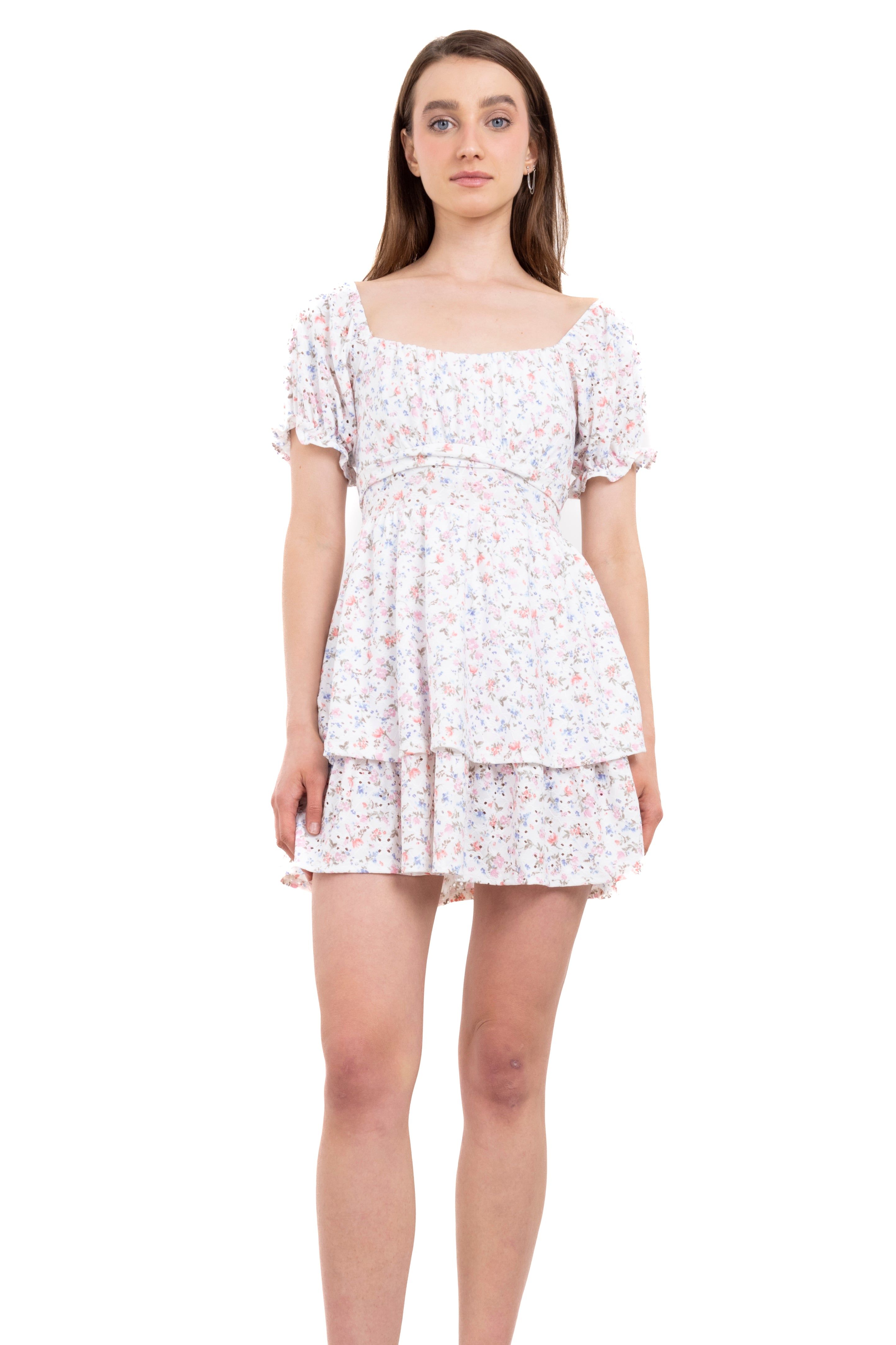 Vestido mini manga corta flores sold by Shasa product image thumbnail 2
