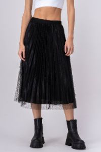 Falda midi plisada mesh sold by Shasa