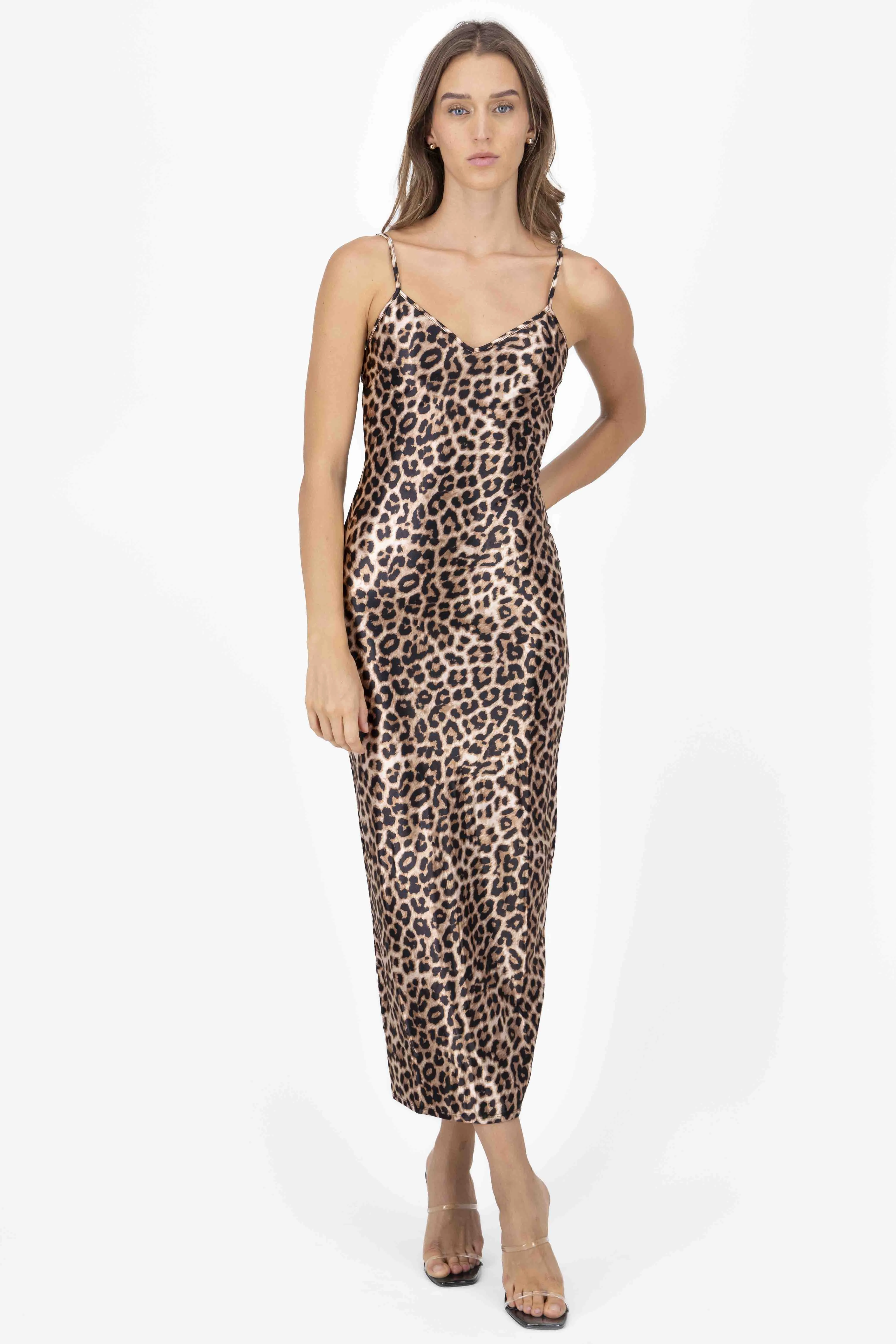 Vestido maxi satinado leopardo sold by Shasa product image thumbnail 2