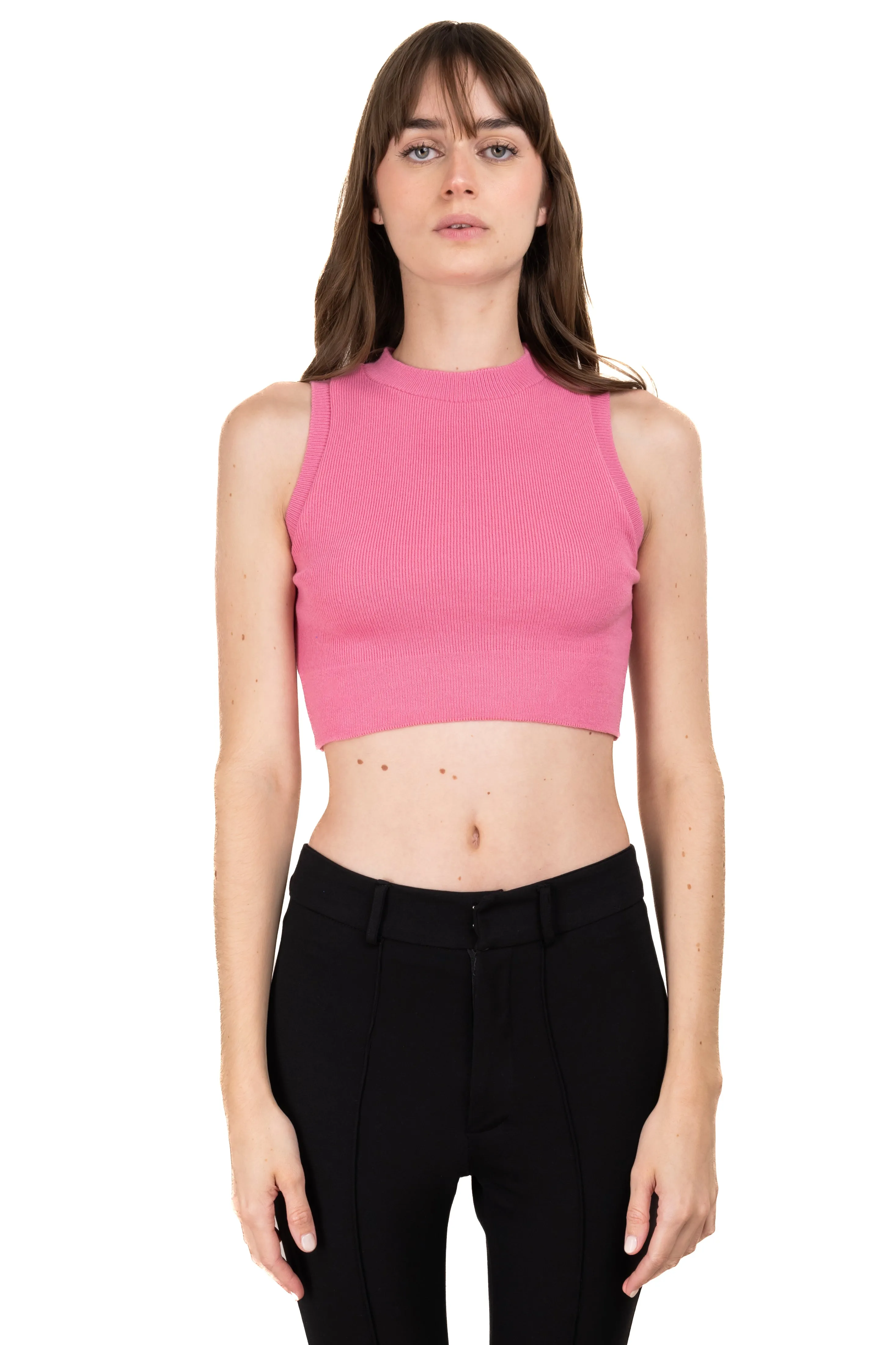 Top acanalado cuello redondo sold by Shasa