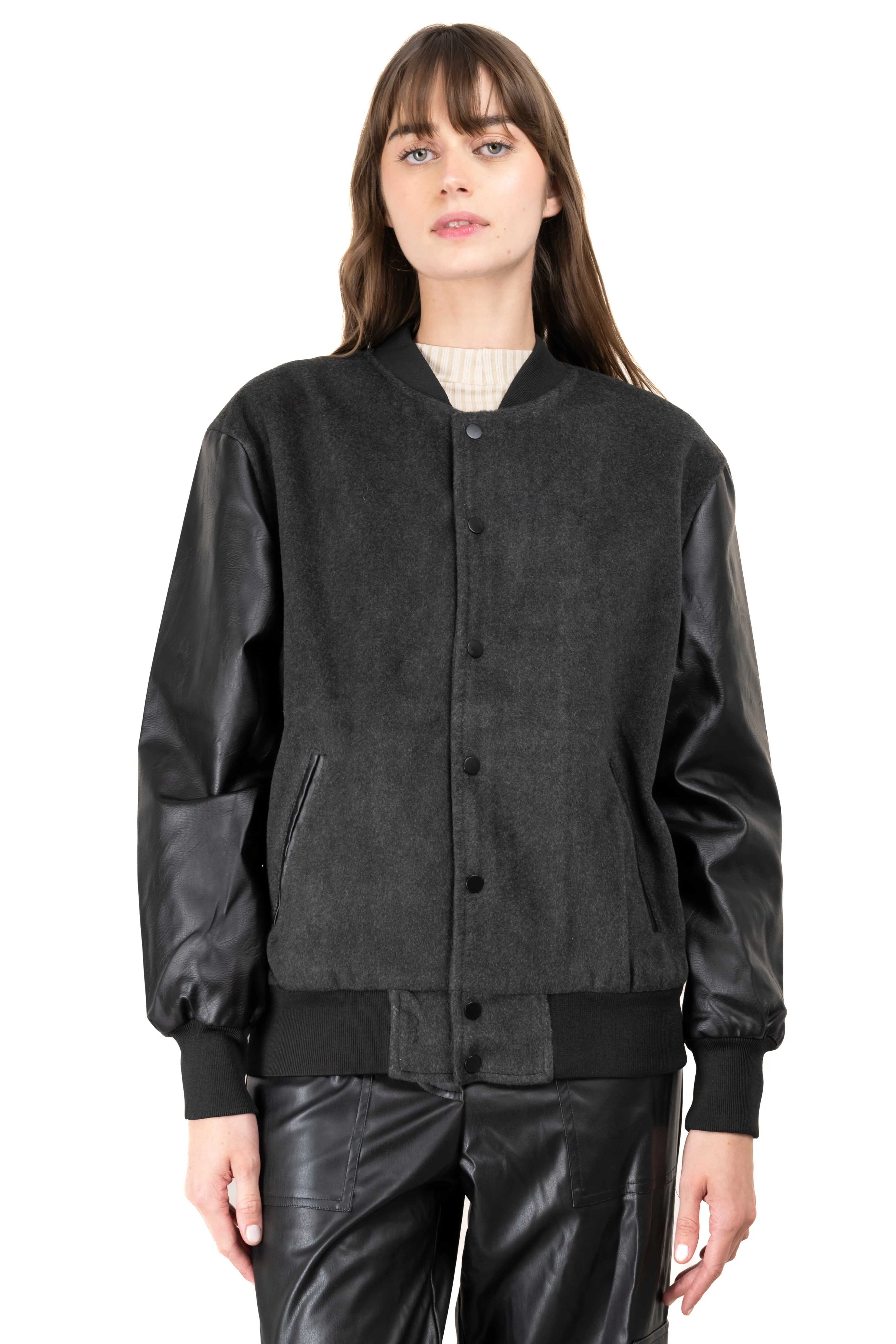 Chamarra bomber mangas efecto piel sold by Shasa product image thumbnail 2