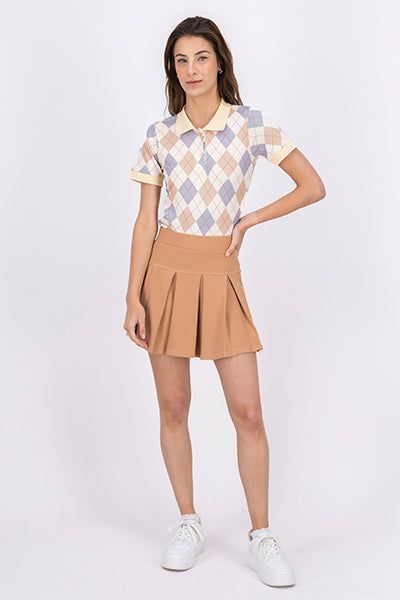 Falda mini tableada doble pretina sold by Shasa