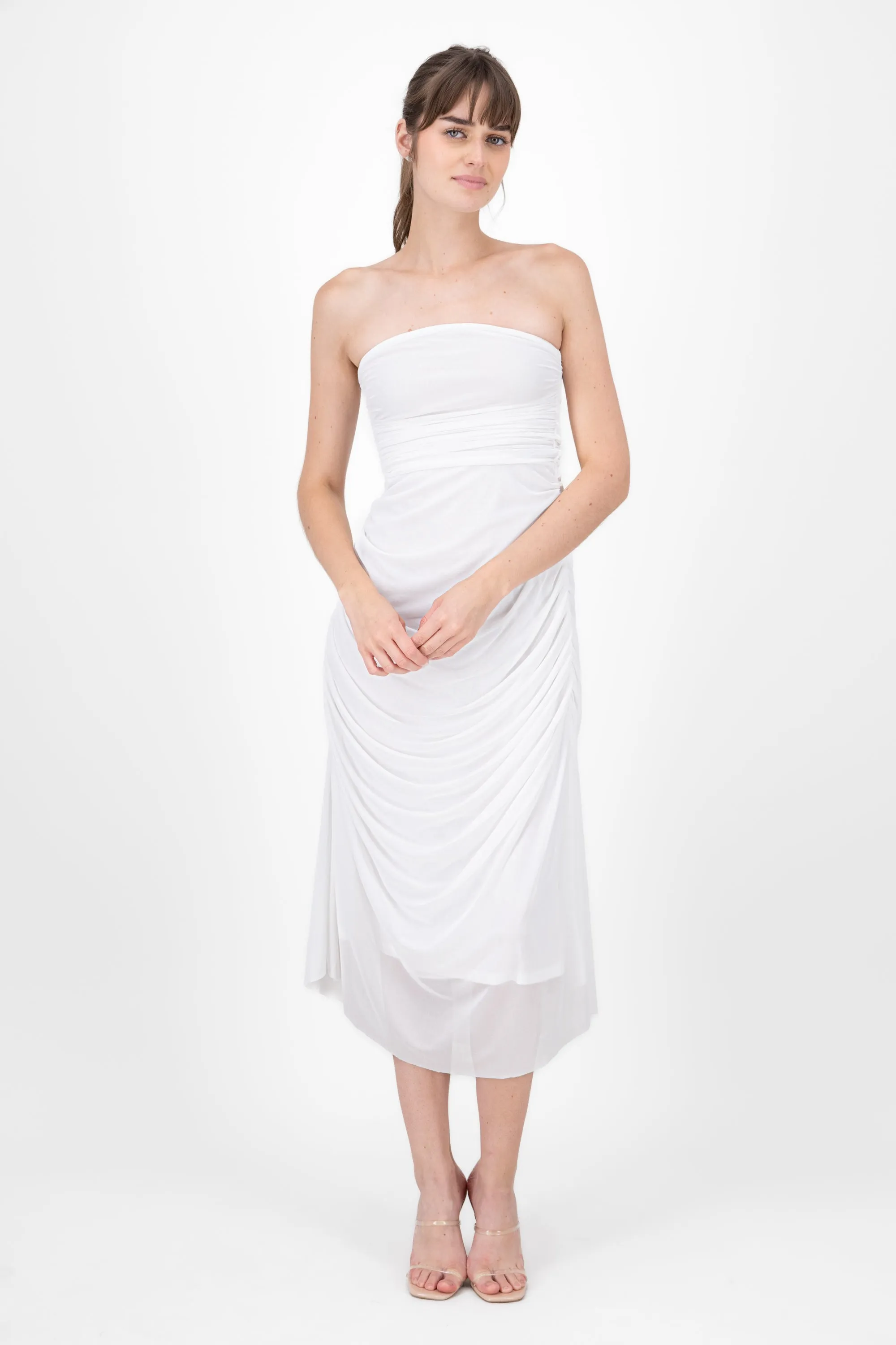 Maxi Vestido Liso Mesh Strapless sold by Shasa