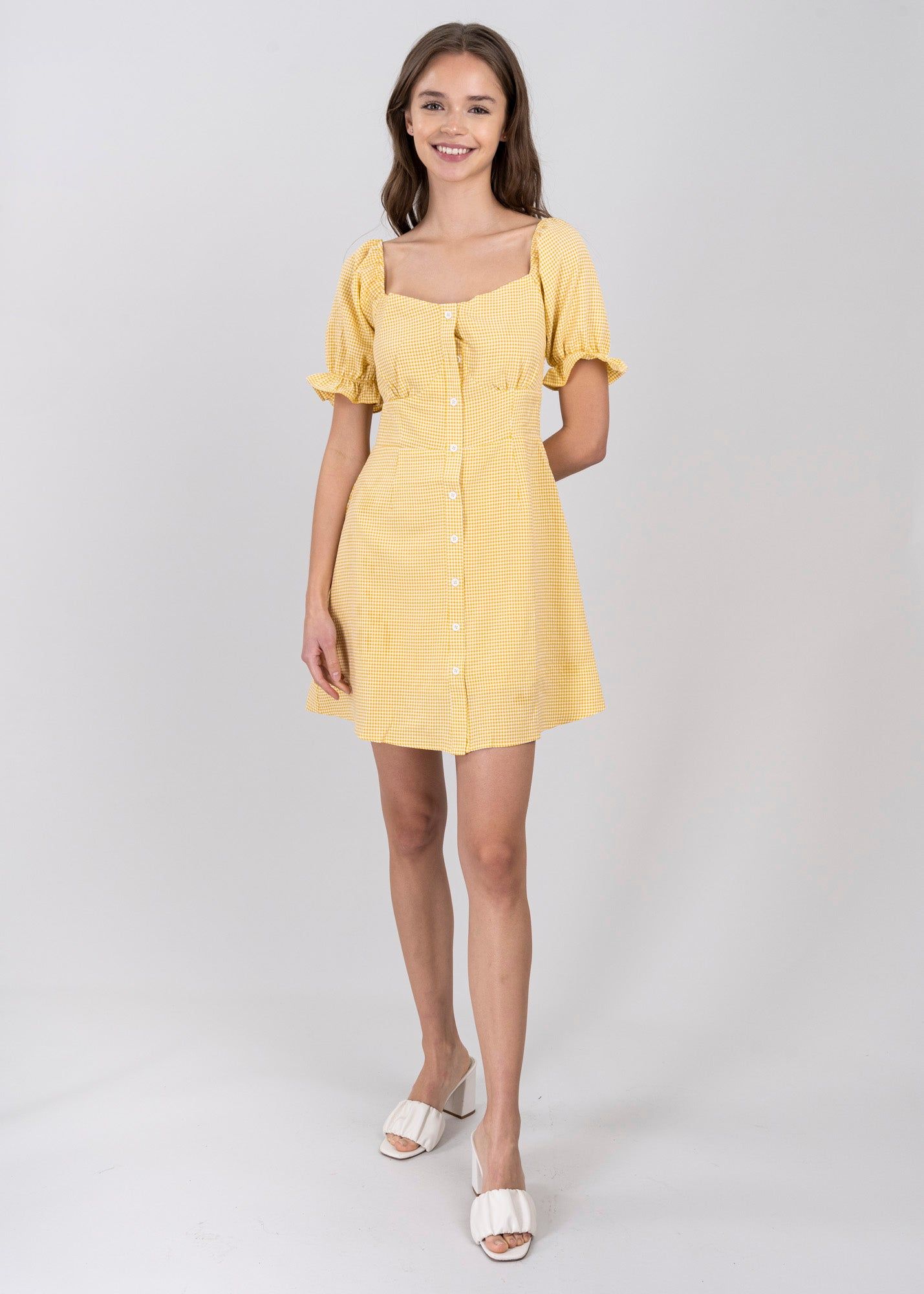 Vestido mini manga globo cuadros sold by Shasa product image thumbnail 2