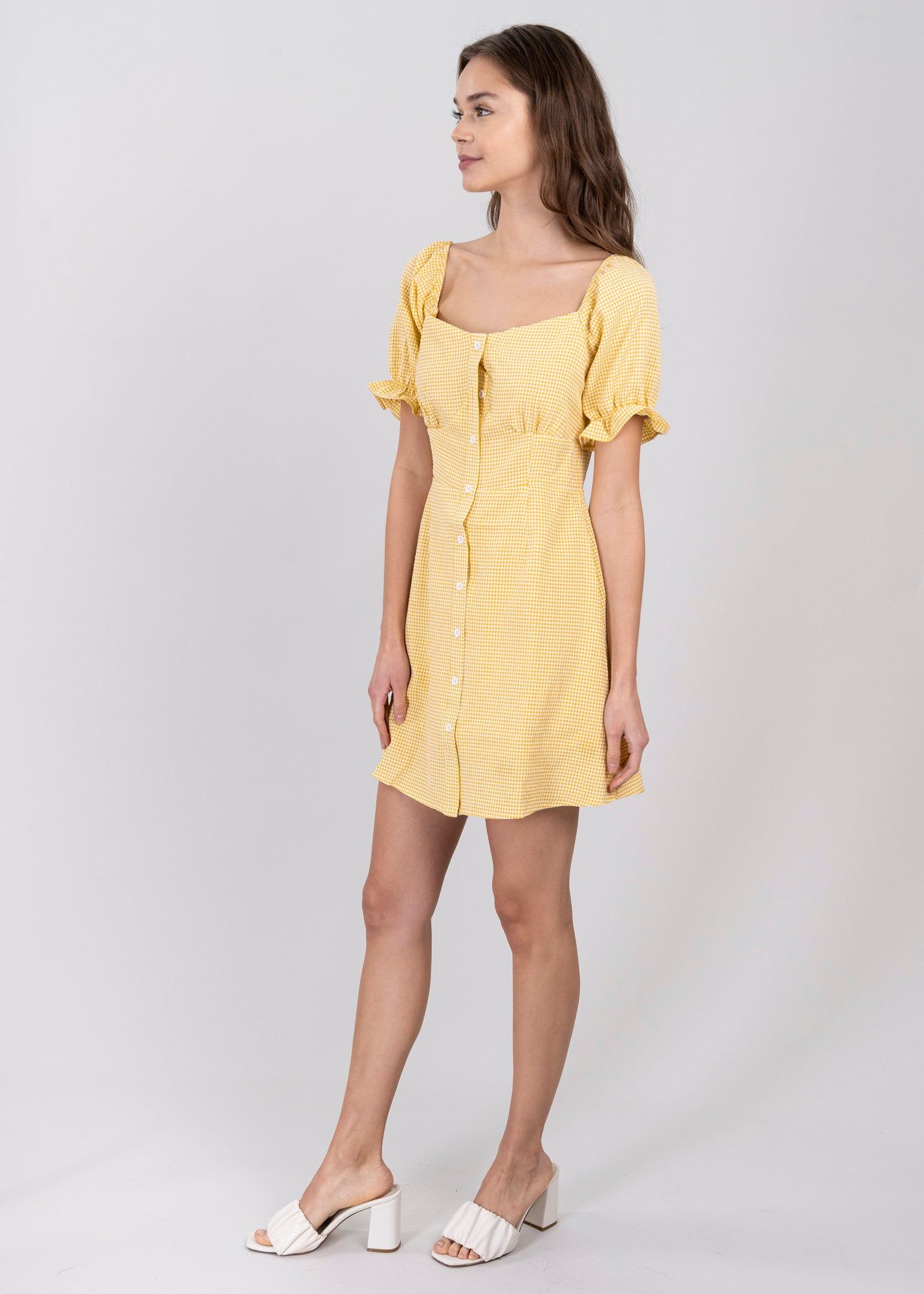 Vestido mini manga globo cuadros sold by Shasa product image thumbnail 3