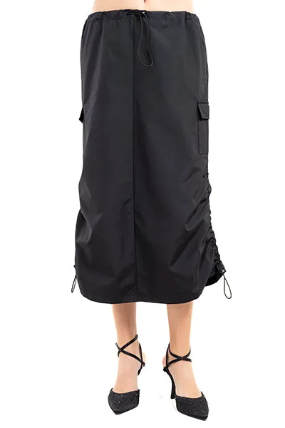 Falda midi cargo fruncido sold by Shasa