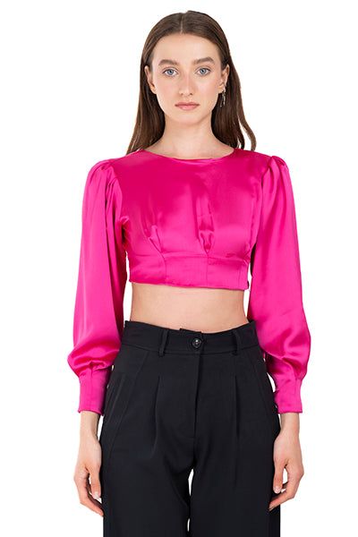 Blusa crop manga larga satín sold by Shasa product image thumbnail 2
