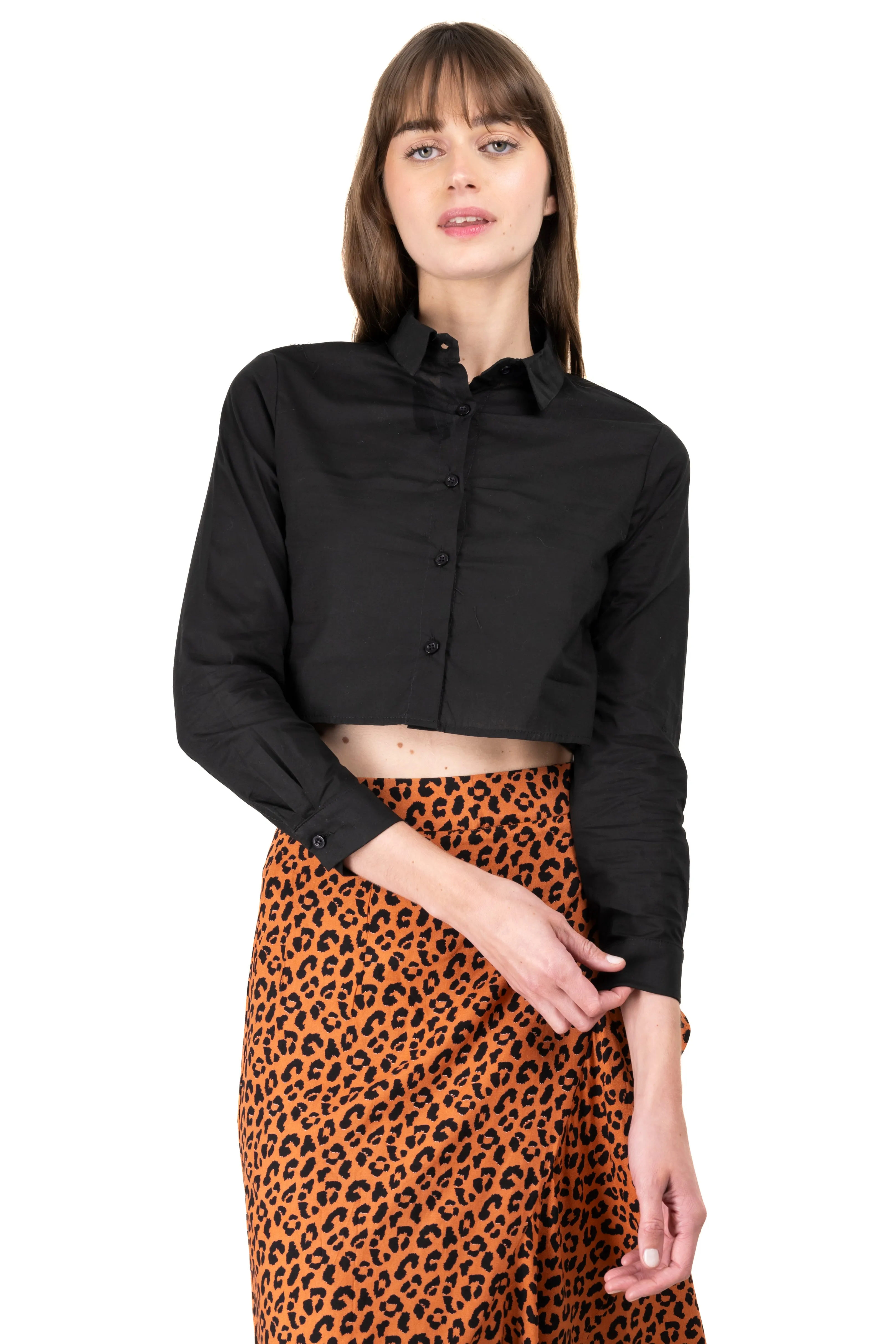 Camisa crop manga larga sold by Shasa