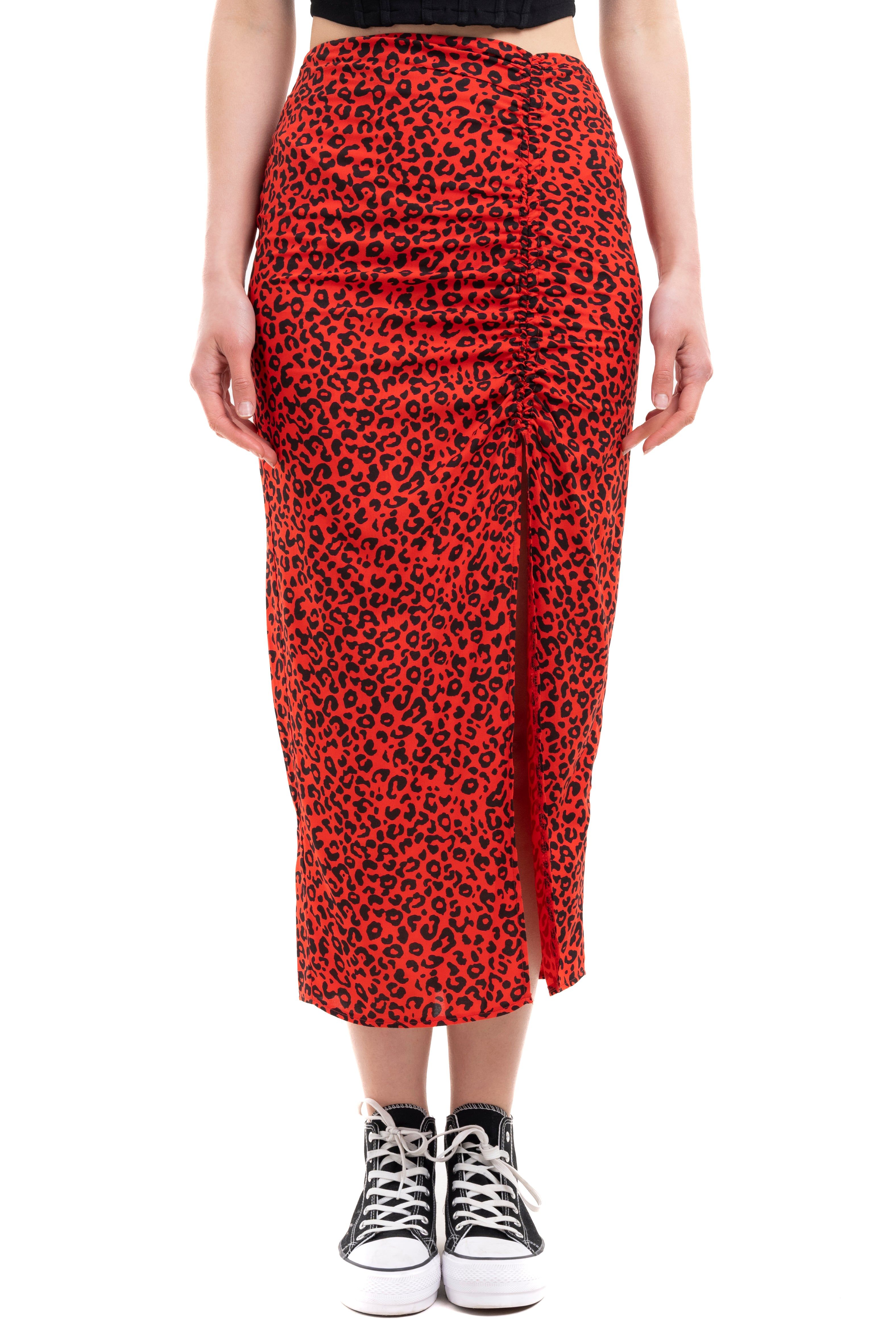Falda Midi Animal Print Abertura Pierna sold by Shasa