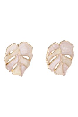 Aretes studs hoja multicolor sold by Shasa