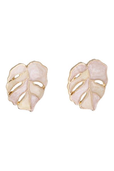 Aretes studs hoja multicolor sold by Shasa