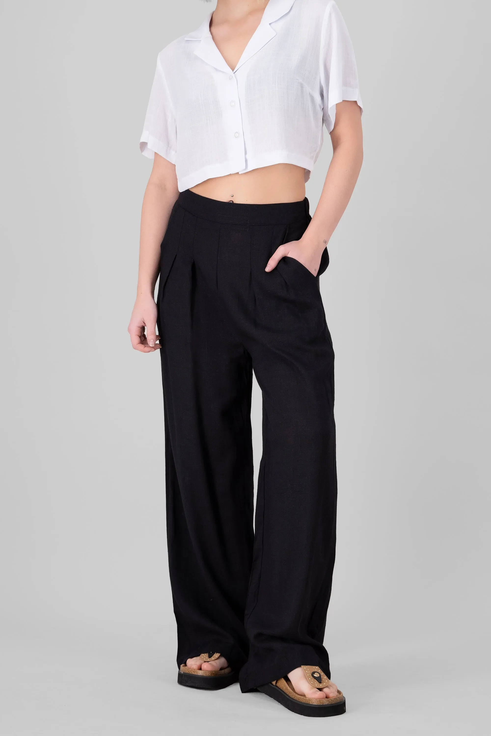 Pantalones de lino pierna amplia sold by Shasa product image thumbnail 2