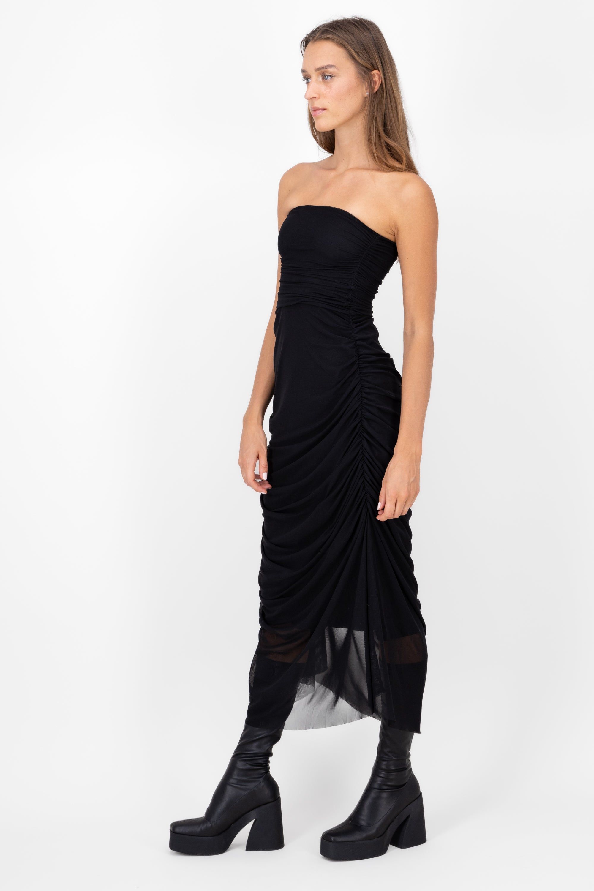 Maxi Vestido Liso Mesh Strapless sold by Shasa product image thumbnail 3