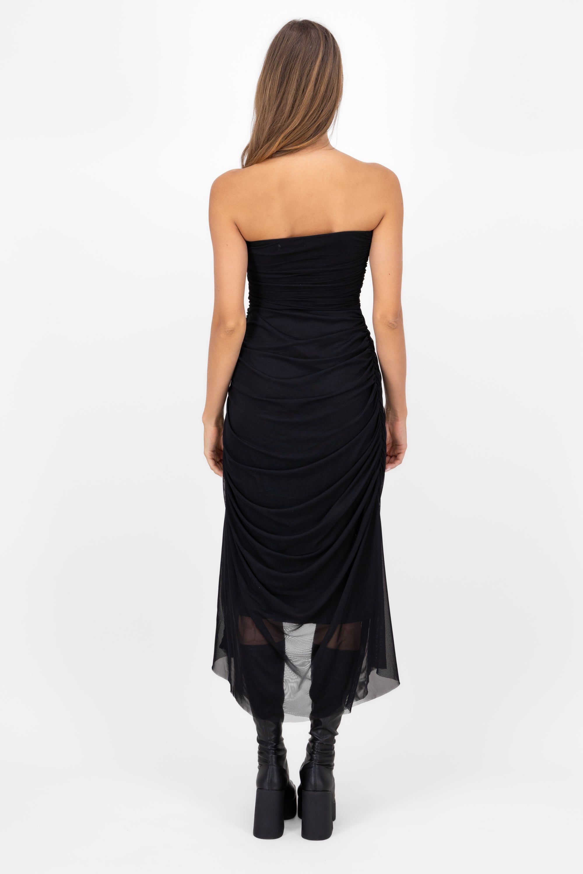 Maxi Vestido Liso Mesh Strapless sold by Shasa product image thumbnail 4