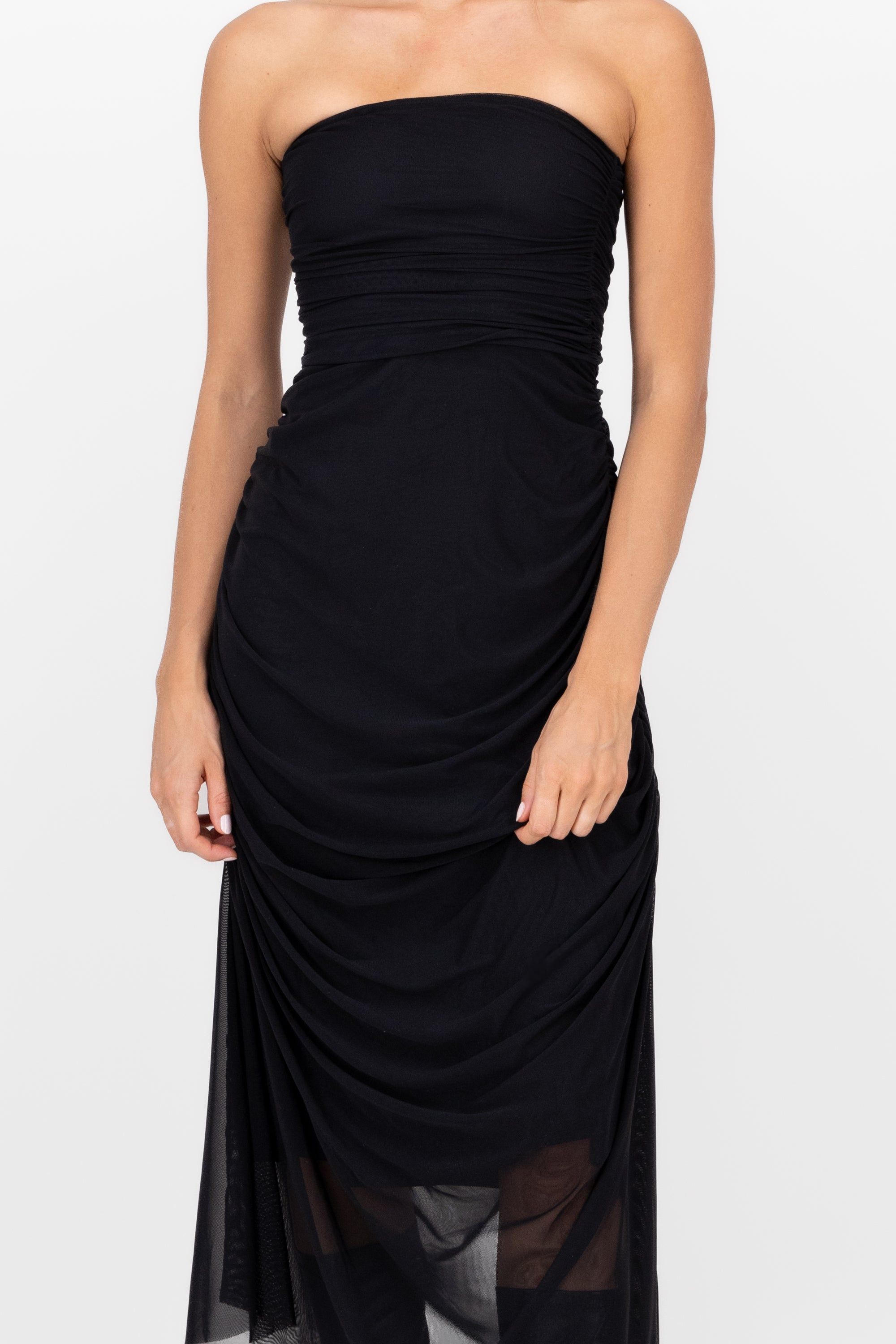 Maxi Vestido Liso Mesh Strapless sold by Shasa product image thumbnail 5