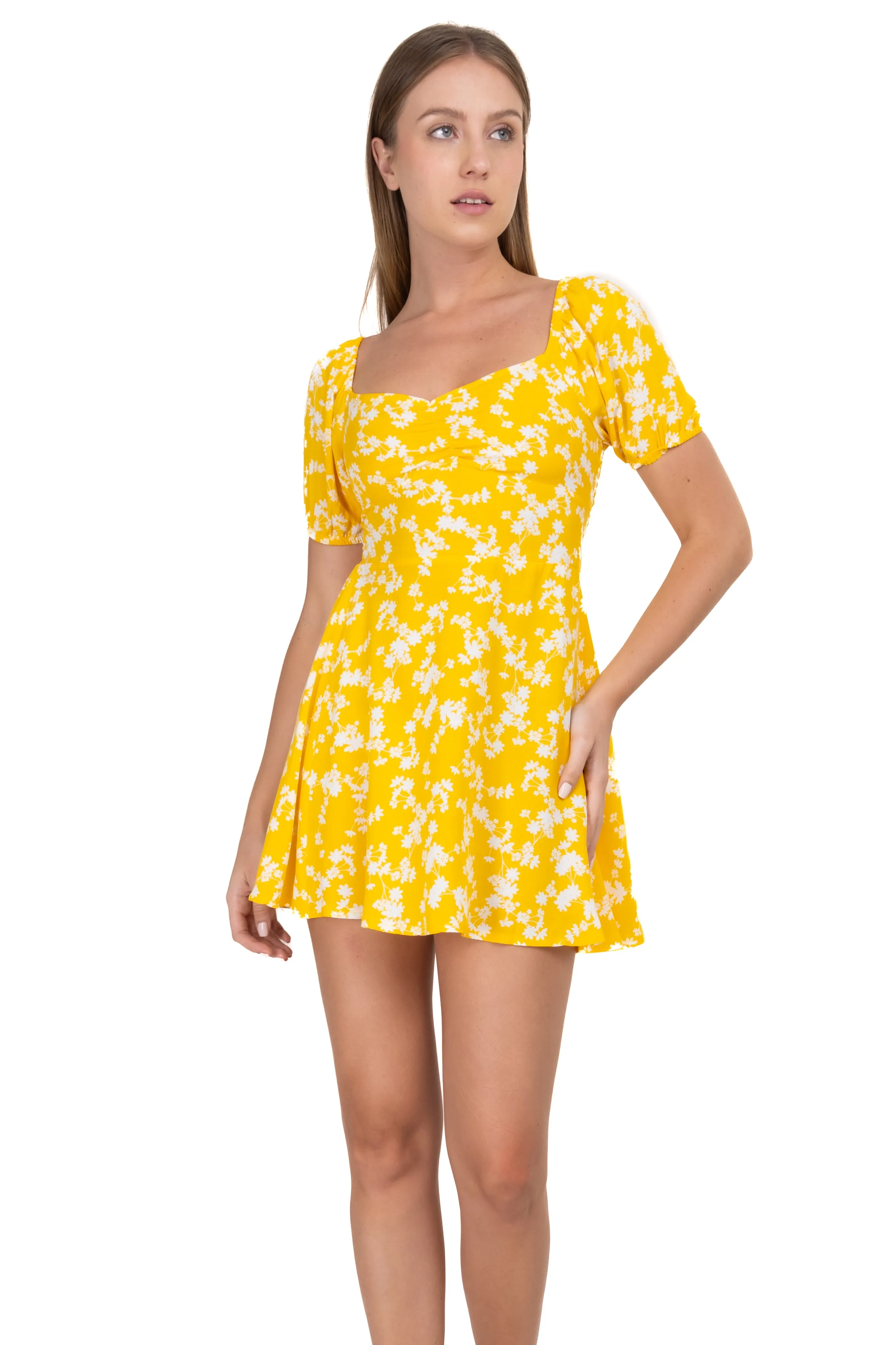 Vestido mini manga abullonada flores sold by Shasa product image thumbnail 2