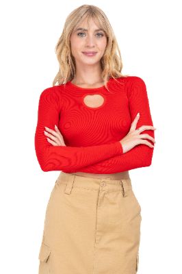 Top manga larga detalle corazon seamless sold by Shasa