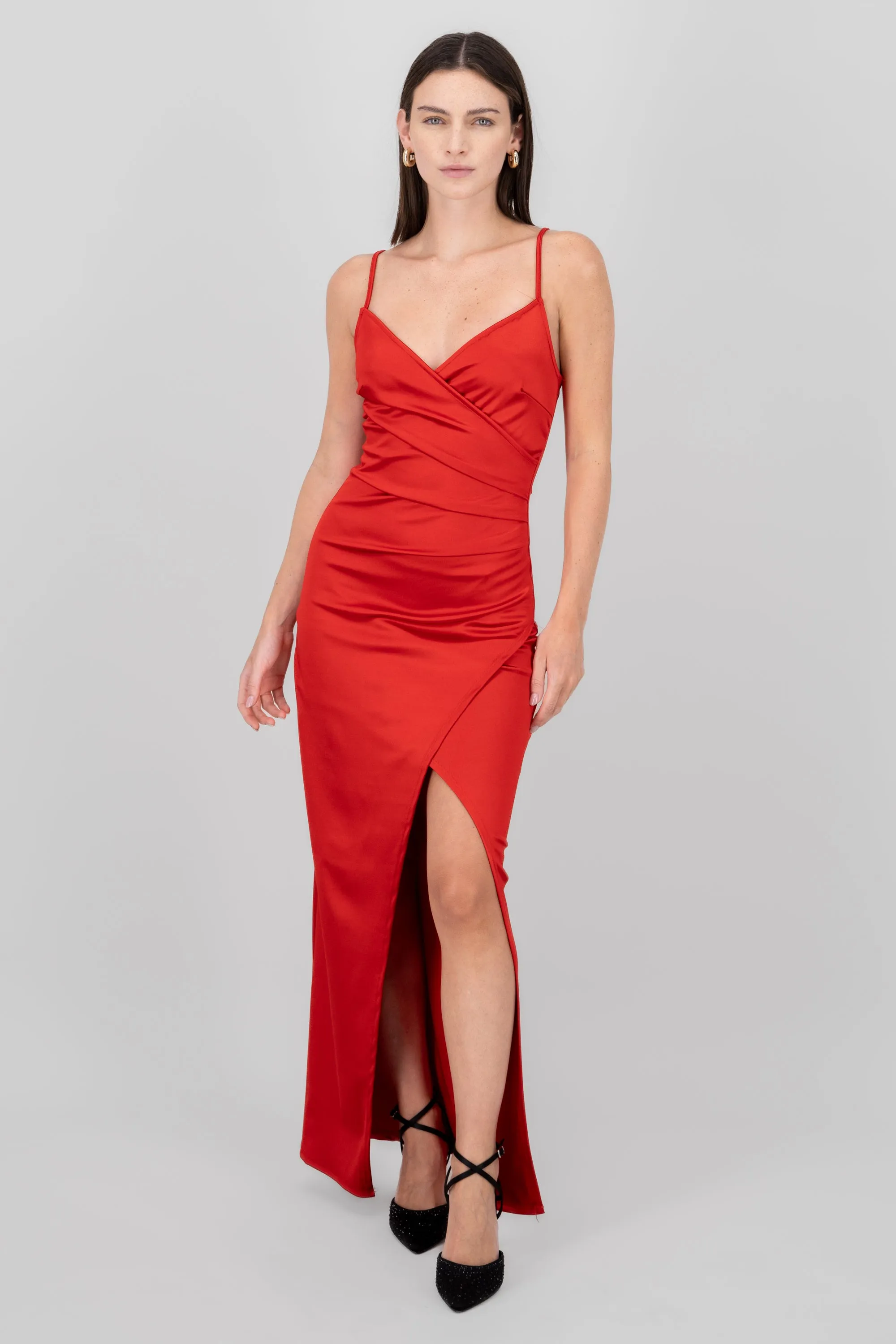 Vestido Maxi Satín Escote Cruzado sold by Shasa product image thumbnail 2