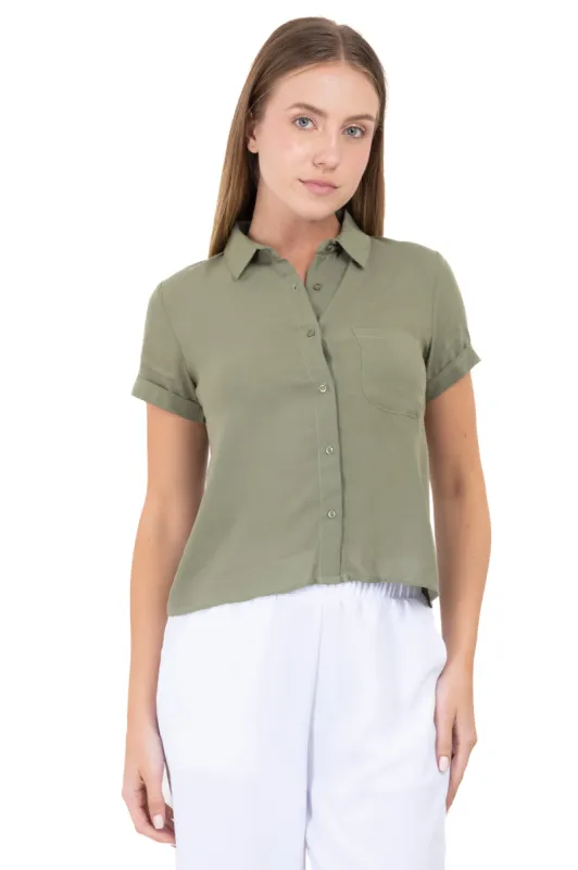 Camisa crop manga corta bolso sold by Shasa