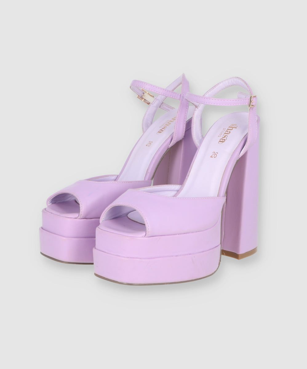 Tacón bloque doble plataforma peep toe sold by Shasa