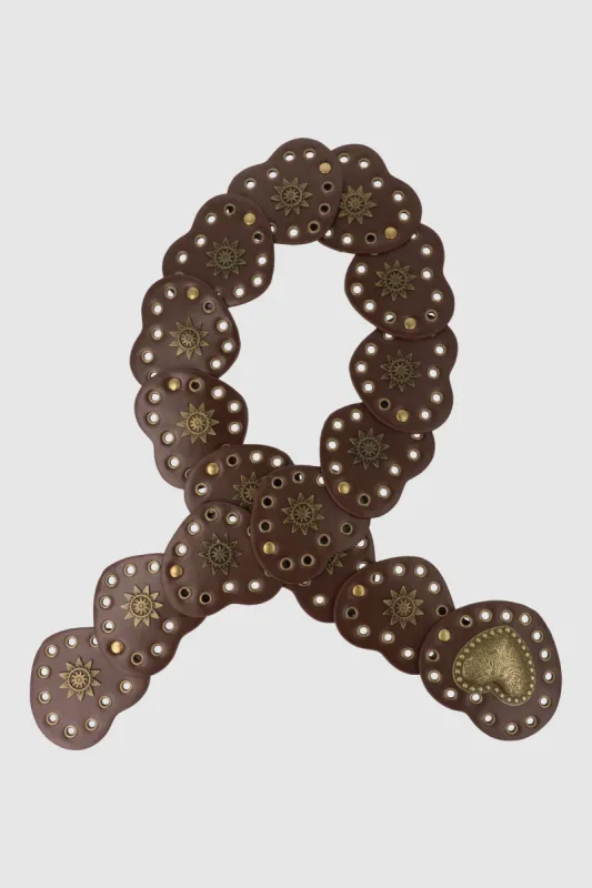 Cinturon boho corazon sol studs sold by Shasa