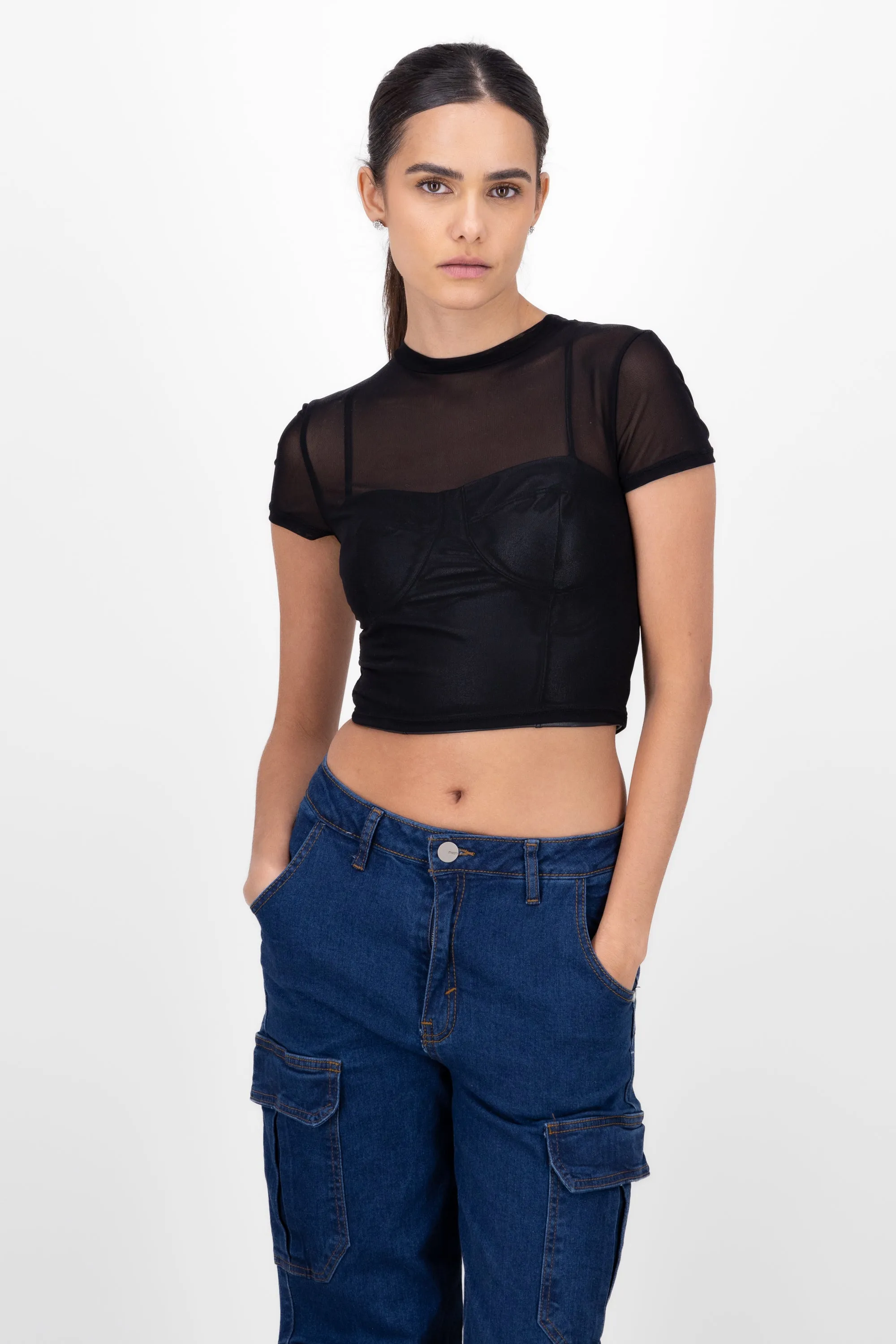 Top manga corta mesh sold by Shasa product image thumbnail 2