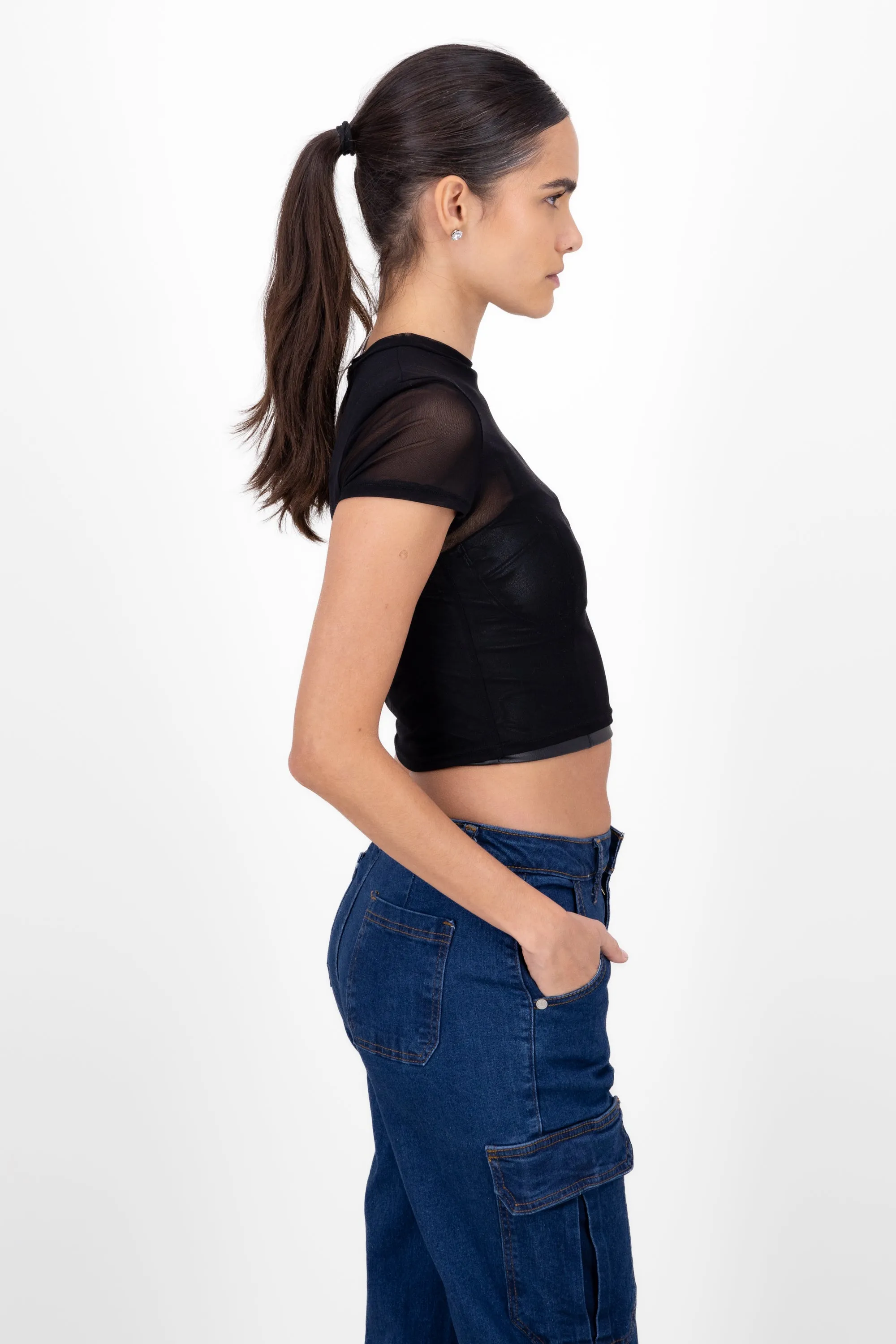 Top manga corta mesh sold by Shasa product image thumbnail 3