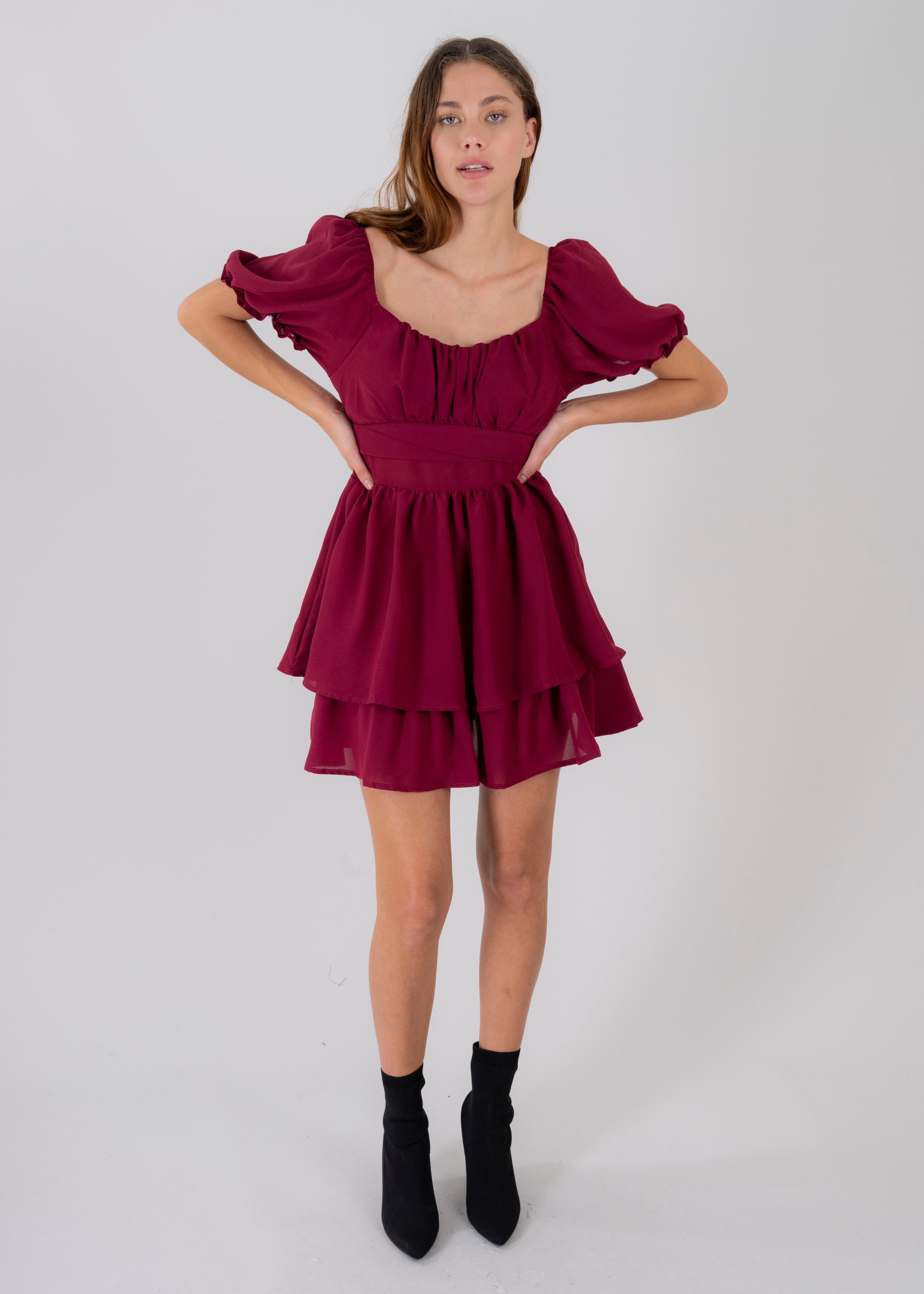 Vestido Mini Capas Moño sold by Shasa