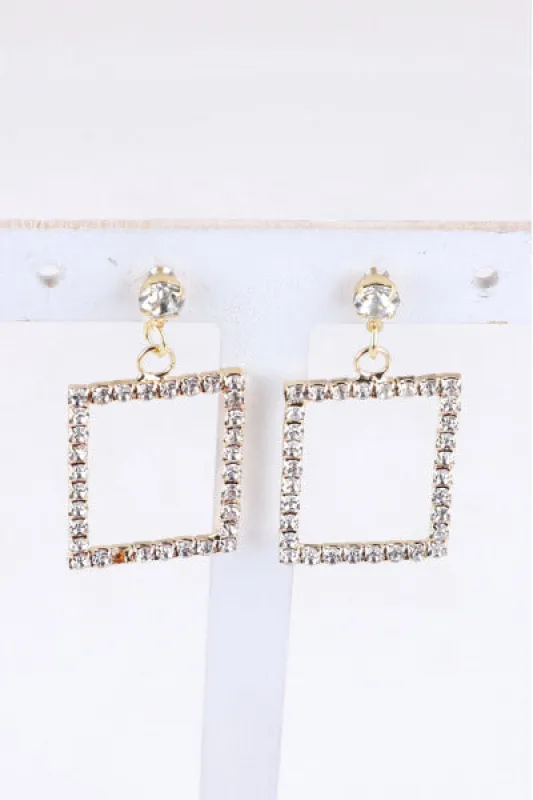 Aretes Cuadro Brillos sold by Shasa