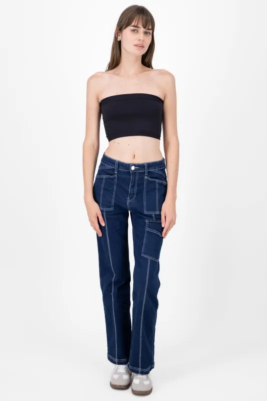 Jeans contraste costuras sold by Shasa