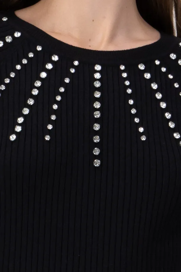 Vestido acanalado aplicación brillos cuello sold by Shasa product image thumbnail 5