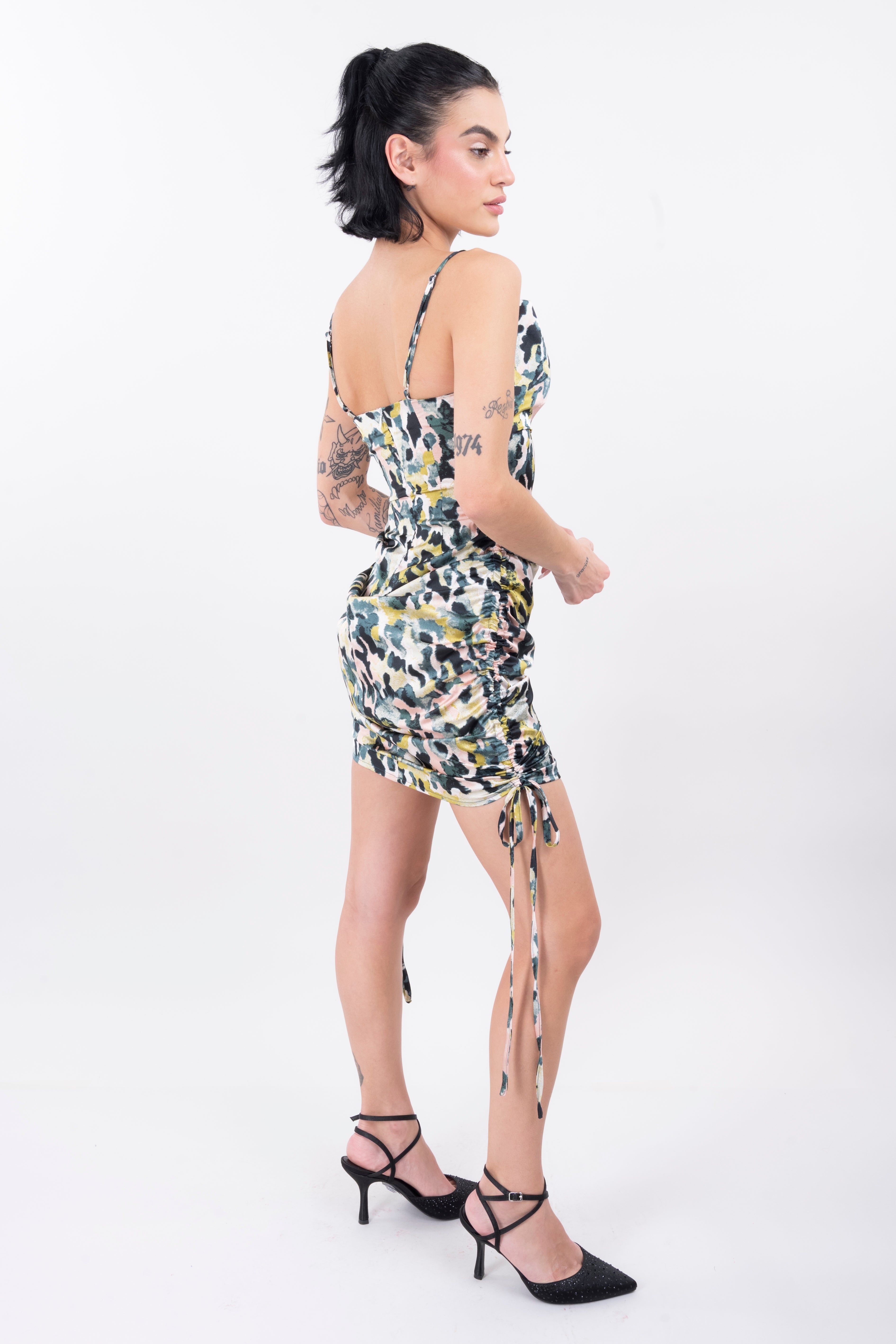 Vestido mini drapeado animal print sold by Shasa product image thumbnail 3