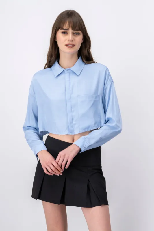 Camisa crop corte bajo sold by Shasa