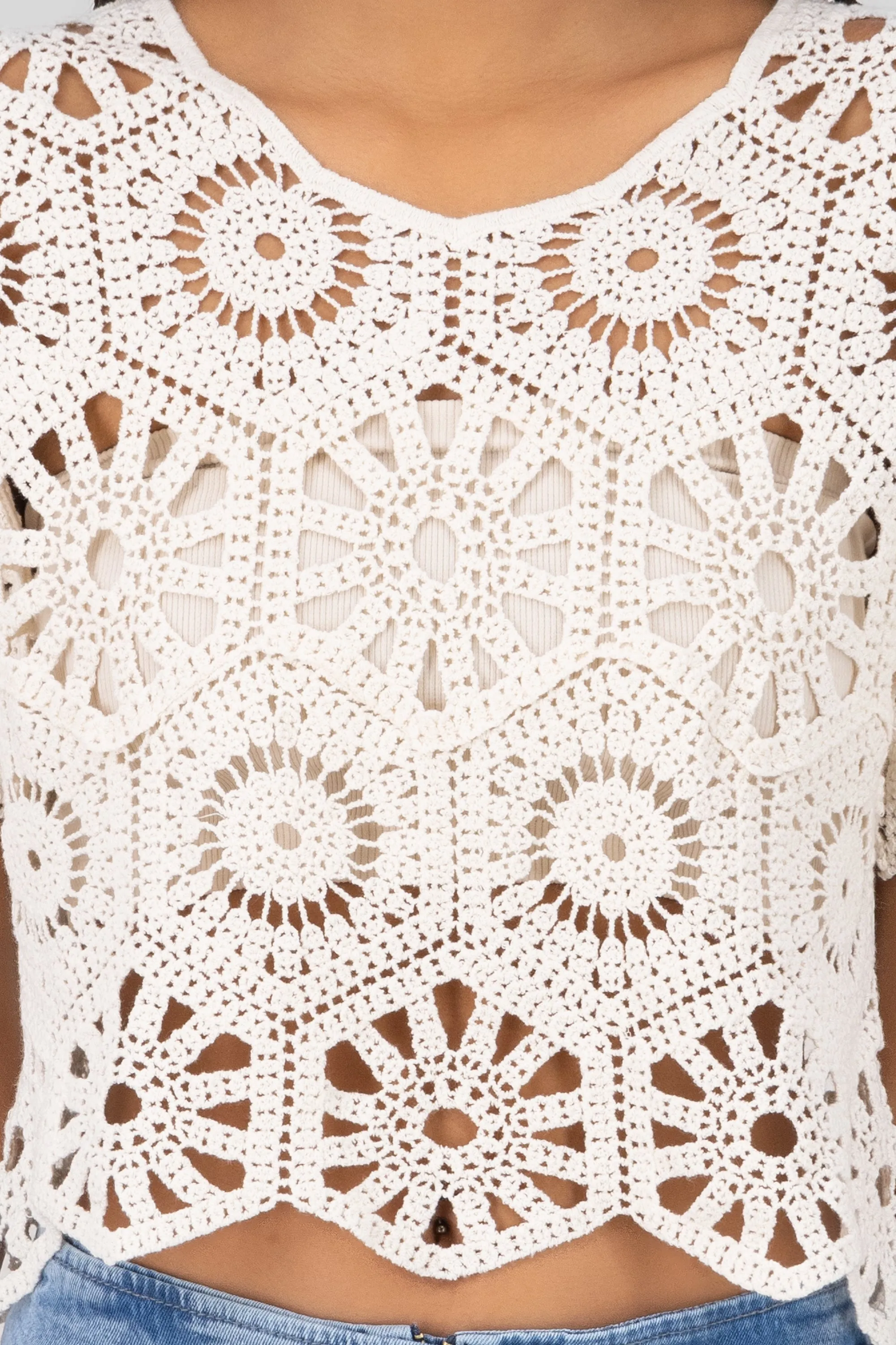 Blusa manga corta tejido crochet sold by Shasa product image thumbnail 5