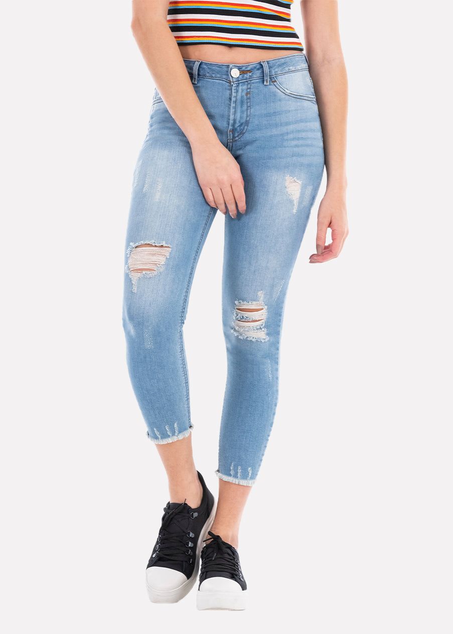 Jeans cintura media destrucciones flecos sold by Shasa product image thumbnail 2
