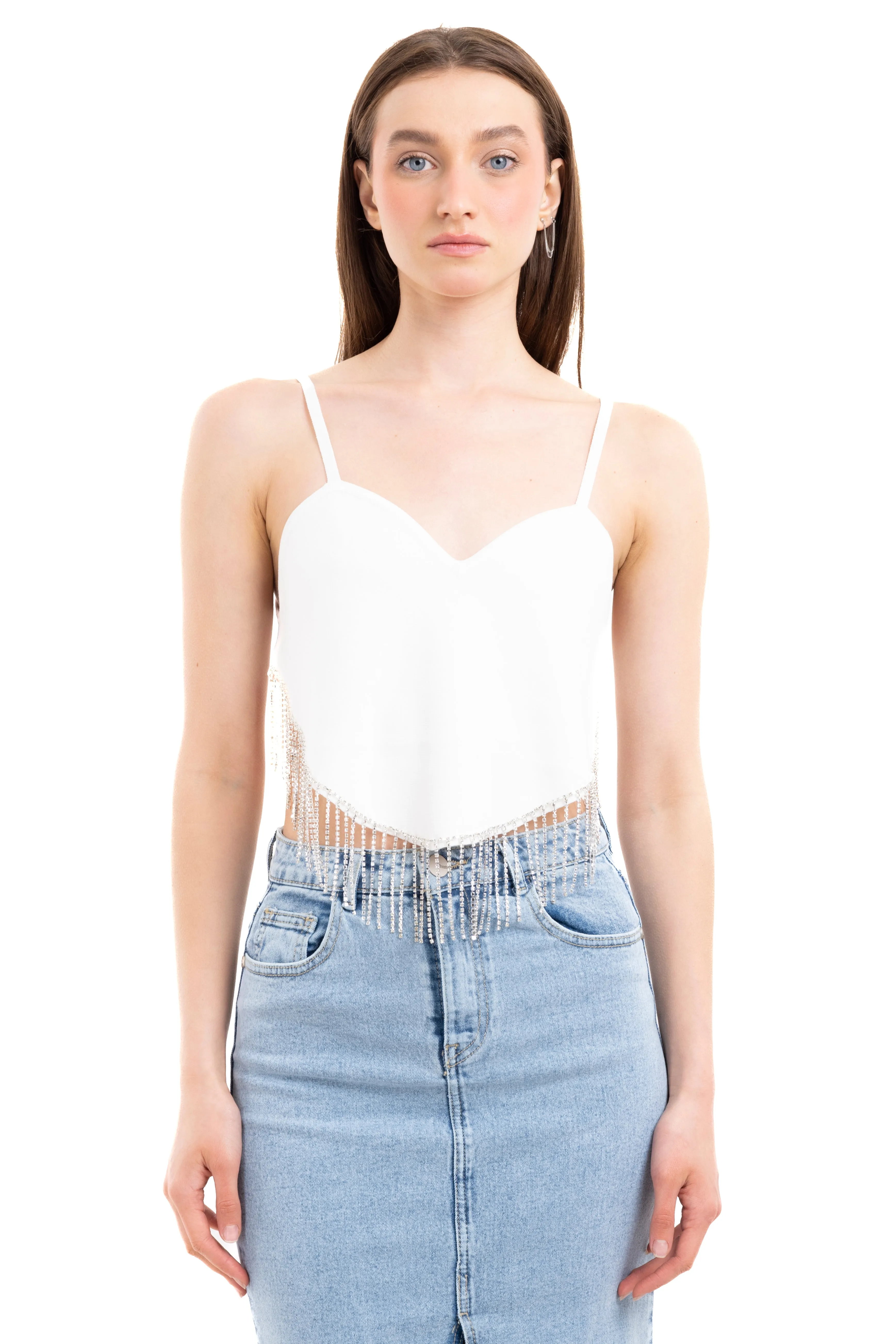 Top crop bajo asimétrico brillos sold by Shasa product image thumbnail 2