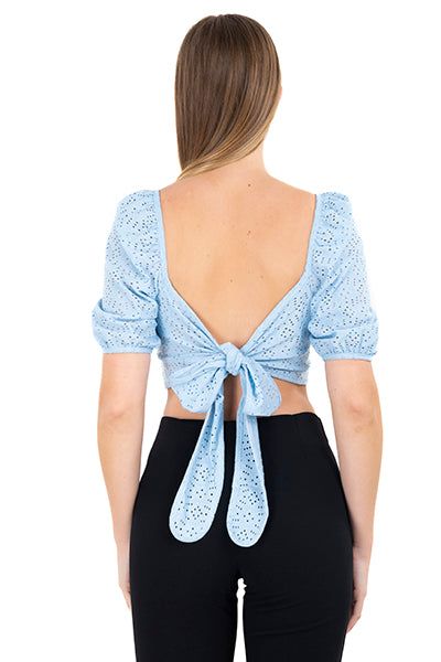 Blusa escote recto manga abullonada eyelets sold by Shasa product image thumbnail 4