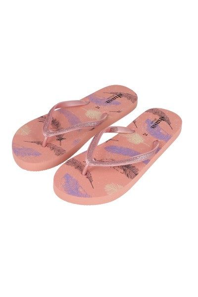 Flip flop brillos plumas sold by Shasa