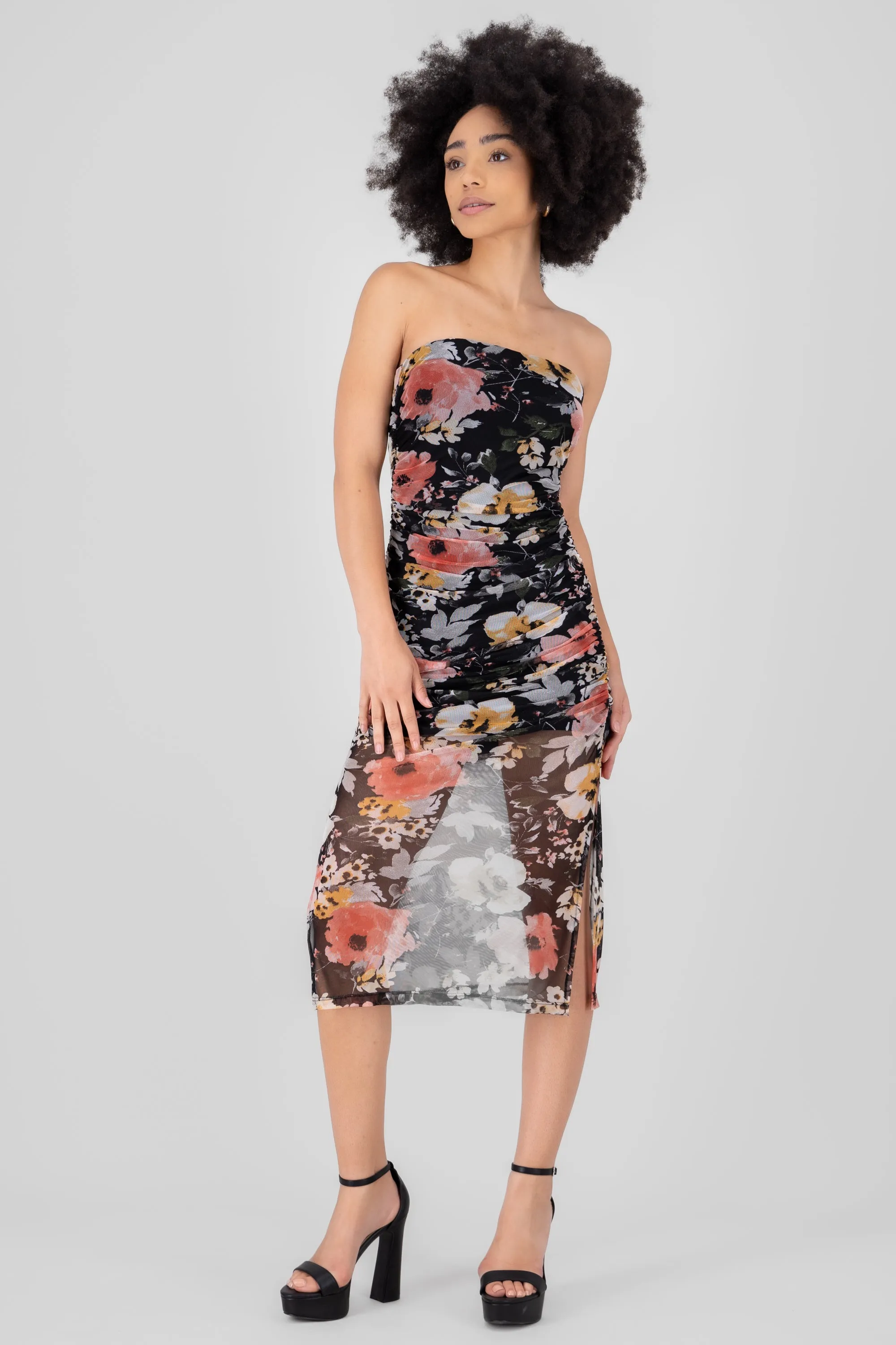 Vestido Midi Mesh Estampado Flores Hypsters sold by Shasa product image thumbnail 2