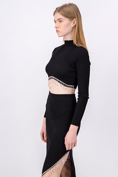 Top crop manga larga flecos brillos sold by Shasa product image thumbnail 3