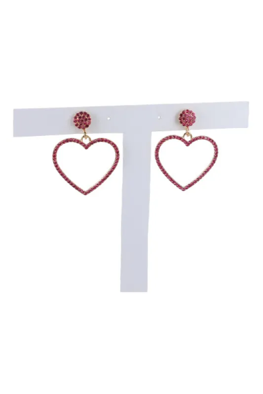 Aretes colgantes corazones brillos sold by Shasa