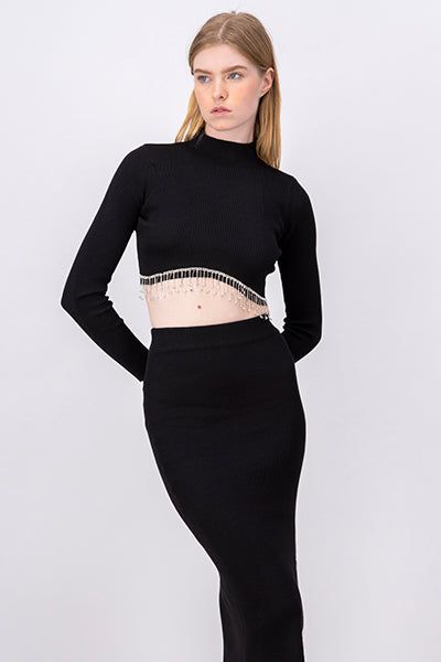 Top crop manga larga flecos brillos sold by Shasa product image thumbnail 2