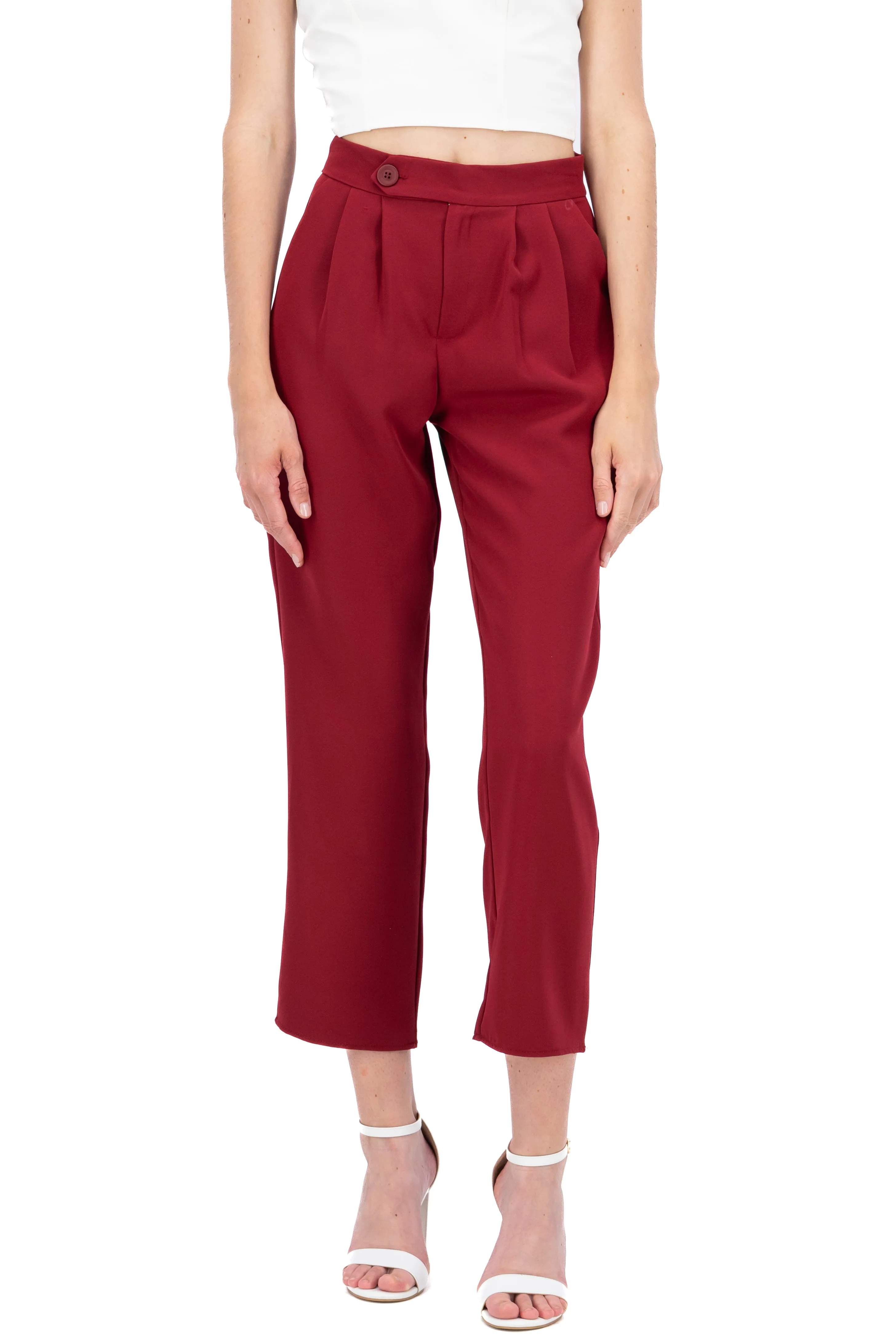 Pantalón Recto Liso Botón sold by Shasa