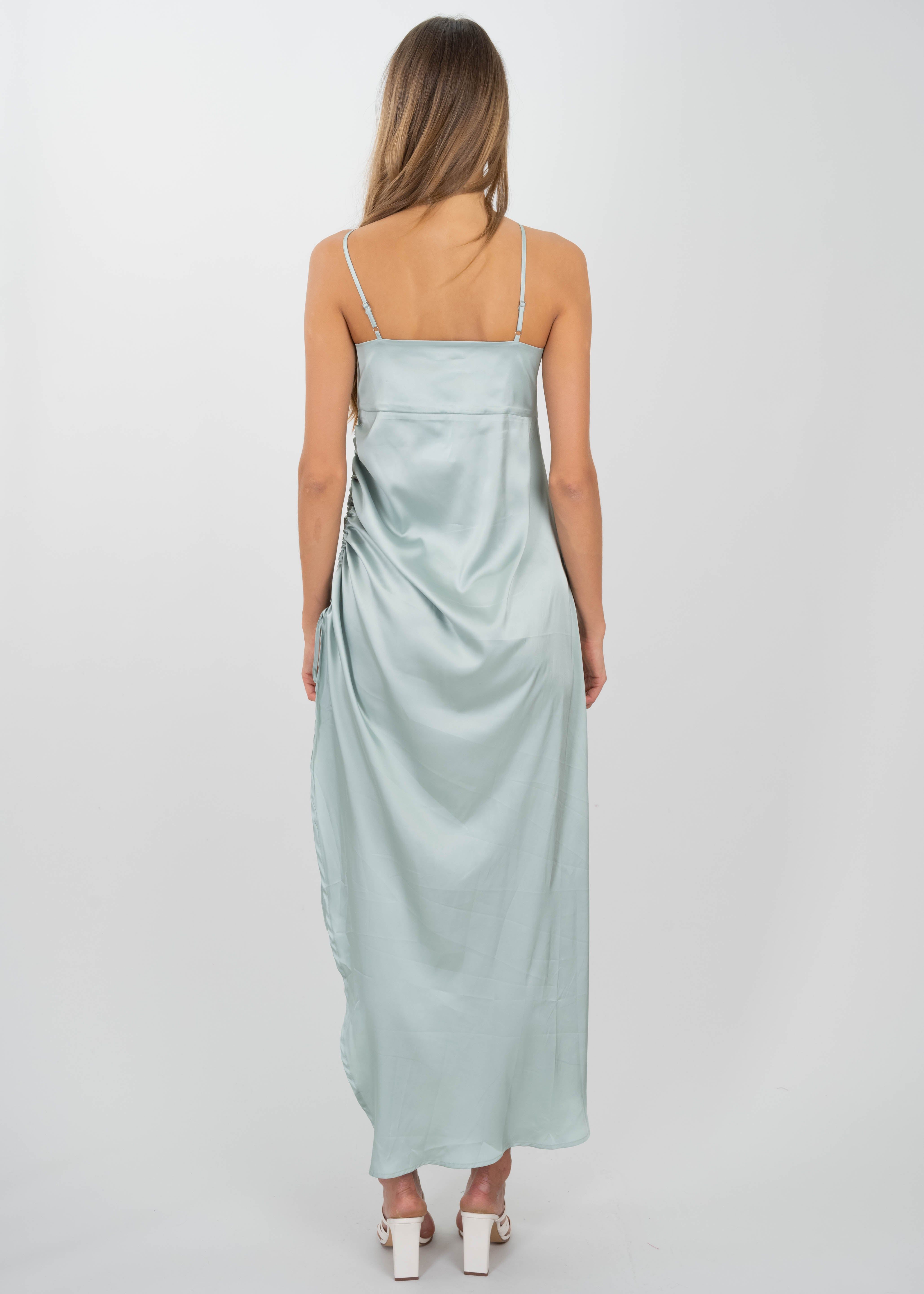 Vestido maxi satín fruncido jareta sold by Shasa product image thumbnail 4